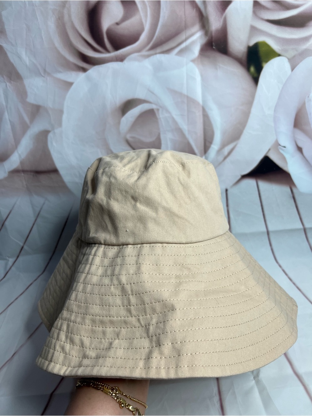 Gianni Bini Wide Brim Packable Sun Hat - Beige